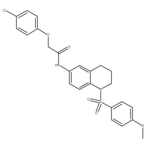 2-(4-chlorophenoxy)-N-[1-(4-methoxybenzenesulfonyl)-1,2,3,4-tetrahydroquinolin-6-yl]acetamide结构式