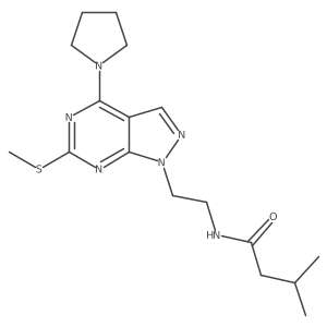 3-methyl-N-(2-(6-(methylthio)-4-(pyrrolidin-1-yl)-1H-pyrazolo[3,4-d]pyrimidin-1-yl)ethyl)butanamide Structure