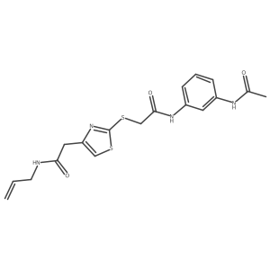 N-(3-acetamidophenyl)-2-((4-(2-(allylamino)-2-oxoethyl)thiazol-2-yl)thio)acetamide结构式