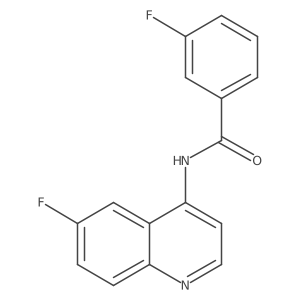 O=C(Nc1ccnc2ccc(F)cc12)c1cccc(F)c1结构式