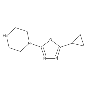 2-Cyclopropyl-5-piperazin-1-yl-1,3,4-oxadiazole结构式