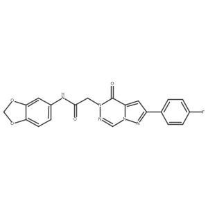 N-(1,3-benzodioxol-5-yl)-2-[2-(4-fluorophenyl)-4-oxopyrazolo[1,5-d][1,2,4]triazin-5(4H)-yl]acetamide结构式