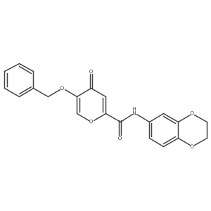 5-(benzyloxy)-N-(2,3-dihydrobenzo[b][1,4]dioxin-6-yl)-4-oxo-4H-pyran-2-carboxamide结构式