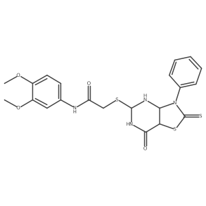 N-(3,4-dimethoxyphenyl)-2-[(7-oxo-3-phenyl-2-sulfanylidene-4,5,6,7a-tetrahydro-3aH-[1,3]thiazolo[4,5-d]pyrimidin-5-yl)sulfanyl]acetamide Structure
