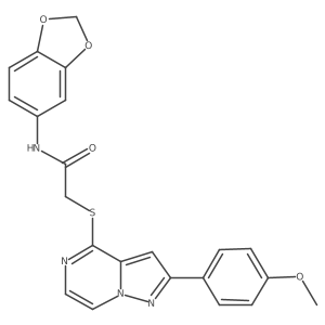 N-1,3-benzodioxol-5-yl-2-{[2-(4-methoxyphenyl)pyrazolo[1,5-a]pyrazin-4-yl]thio}acetamide Structure