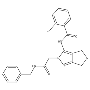 O=C(Cn1nc2c(c1NC(=O)c1ccccc1Cl)CSC2)NCc1ccccc1结构式