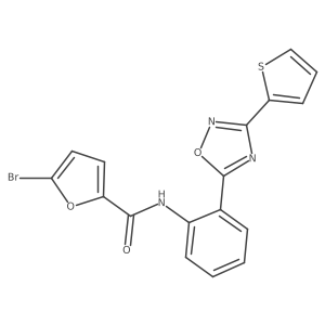 O=C(Nc1ccccc1-c1nc(-c2cccs2)no1)c1ccc(Br)o1结构式