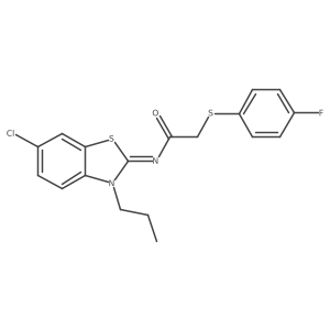(Z)-N-(6-chloro-3-propylbenzo[d]thiazol-2(3H)-ylidene)-2-((4-fluorophenyl)thio)acetamide结构式