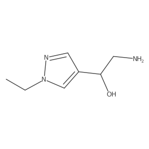 2-amino-1-(1-ethyl-1H-pyrazol-4-yl)ethan-1-ol结构式