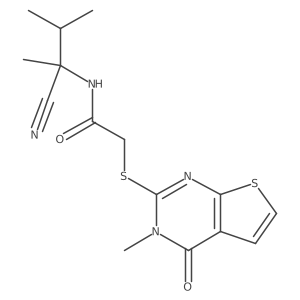 N-(1-cyano-1,2-dimethylpropyl)-2-({3-methyl-4-oxo-3H,4H-thieno[2,3-d]pyrimidin-2-yl}sulfanyl)acetamide Structure