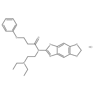 N-([1,3]dioxolo[4',5':4,5]benzo[1,2-d]thiazol-6-yl)-N-(2-(diethylamino)ethyl)-3-phenoxypropanamide hydrochloride Structure