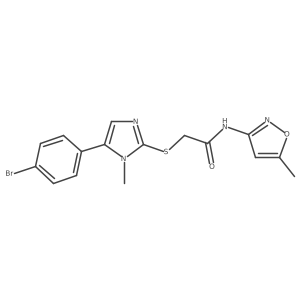 2-((5-(4-bromophenyl)-1-methyl-1H-imidazol-2-yl)thio)-N-(5-methylisoxazol-3-yl)acetamide结构式