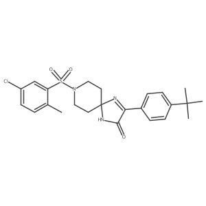 3-(4-(Tert-butyl)phenyl)-8-((5-chloro-2-methylphenyl)sulfonyl)-1,4,8-triazaspiro[4.5]dec-3-en-2-one Structure