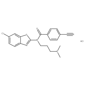 N-(6-chlorobenzo[d]thiazol-2-yl)-4-cyano-N-(3-(dimethylamino)propyl)benzamide hydrochloride结构式