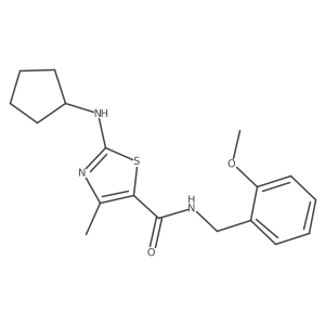 2-(cyclopentylamino)-N-(2-methoxybenzyl)-4-methyl-1,3-thiazole-5-carboxamide Structure