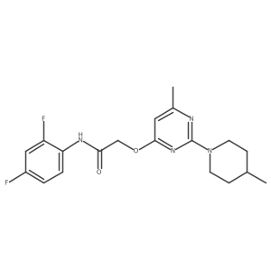 N-(2,4-difluorophenyl)-2-{[6-methyl-2-(4-methylpiperidin-1-yl)pyrimidin-4-yl]oxy}acetamide Structure