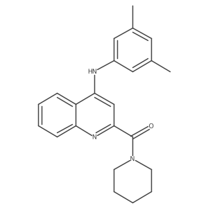 (4-((3,5-Dimethylphenyl)amino)quinolin-2-yl)(piperidin-1-yl)methanone Structure
