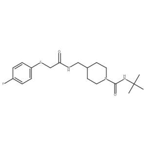 N-(tert-butyl)-4-((2-((4-fluorophenyl)thio)acetamido)methyl)piperidine-1-carboxamide Structure
