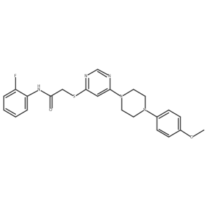 N-(2-fluorophenyl)-2-({6-[4-(4-methoxyphenyl)piperazin-1-yl]pyrimidin-4-yl}sulfanyl)acetamide结构式