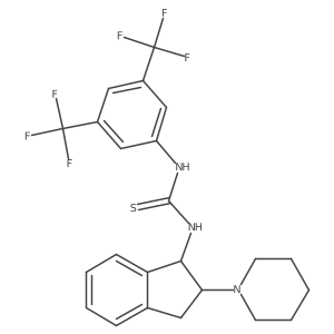 1-(3,5-Bis(trifluoromethyl)phenyl)-3-((1S,2R)-2-(piperidin-1-yl)-2,3-dihydro-1H-inden-1-yl)thiourea结构式