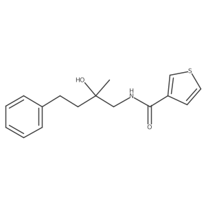 N-(2-hydroxy-2-methyl-4-phenylbutyl)thiophene-3-carboxamide结构式