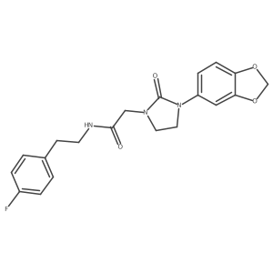 2-(3-(benzo[d][1,3]dioxol-5-yl)-2-oxoimidazolidin-1-yl)-N-(4-fluorophenethyl)acetamide Structure