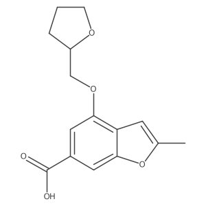 2-Methyl-4-((tetrahydrofuran-2-yl)methoxy)benzofuran-6-carboxylic acid Structure