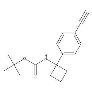 Tert-butyl 1-(4-ethynylphenyl)cyclobutylcarbamate结构式