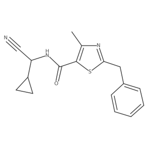 2-benzyl-N-[cyano(cyclopropyl)methyl]-4-methyl-1,3-thiazole-5-carboxamide结构式
