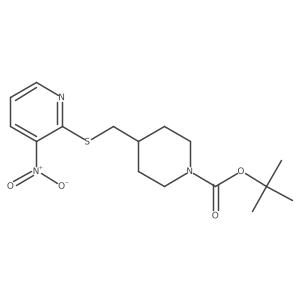 4-(3-Nitro-pyridin-2-ylsulfanylmethyl)-piperidine-1-carboxylic acid tert-butyl ester结构式