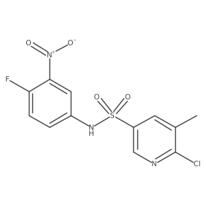 6-chloro-N-(4-fluoro-3-nitrophenyl)-5-methylpyridine-3-sulfonamide结构式
