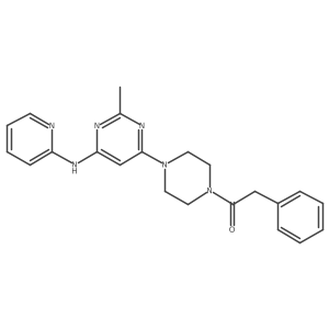 1-(4-(2-Methyl-6-(pyridin-2-ylamino)pyrimidin-4-yl)piperazin-1-yl)-2-phenylethanone结构式