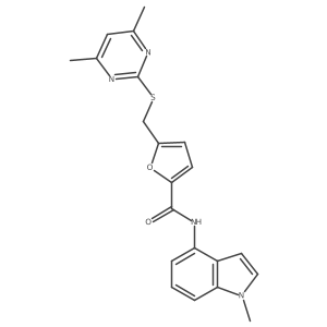 5-{[(4,6-dimethylpyrimidin-2-yl)sulfanyl]methyl}-N-(1-methyl-1H-indol-4-yl)furan-2-carboxamide Structure