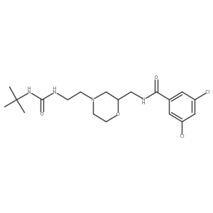 N-((4-(2-(3-(tert-butyl)ureido)ethyl)morpholin-2-yl)methyl)-3,5-dichlorobenzamide Structure