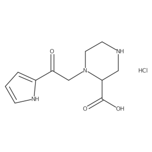 1-(2-oxo-2-(1H-pyrrol-2-yl)ethyl)piperazine-2-carboxylic acid hydrochloride Structure