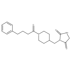 3-((1-(4-Phenylbutanoyl)piperidin-4-yl)methyl)imidazolidine-2,4-dione Structure