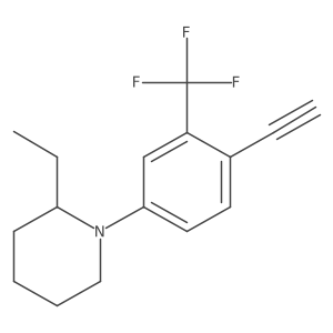 Piperidine, 2-ethyl-1-[4-ethynyl-3-(trifluoromethyl)phenyl]- Structure