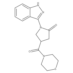 1-(2H-indazol-3-yl)-4-(thiomorpholin-4-ylcarbonyl)pyrrolidin-2-one Structure