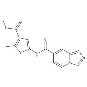 Methyl 5-methyl-2-[(tetrazolo[1,5-a]pyridin-7-ylcarbonyl)amino]-1,3-thiazole-4-carboxylate Structure