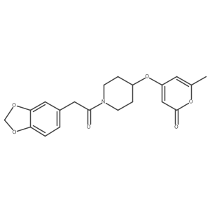 4-((1-(2-(benzo[d][1,3]dioxol-5-yl)acetyl)piperidin-4-yl)oxy)-6-methyl-2H-pyran-2-one Structure