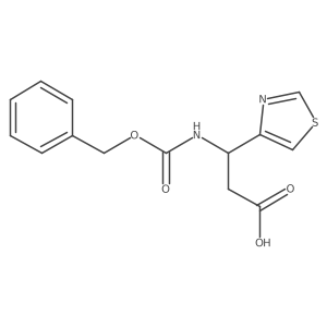 (3R)-3-{[(benzyloxy)carbonyl]amino}-3-(1,3-thiazol-4-yl)propanoic acid Structure
