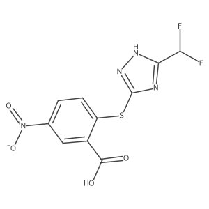 2-((5-(Difluoromethyl)-4H-1,2,4-triazol-3-yl)thio)-5-nitrobenzoic acid结构式
