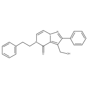 3-(hydroxymethyl)-2-phenyl-5-(2-phenylethyl)pyrazolo[1,5-a]pyrazin-4(5H)-one Structure