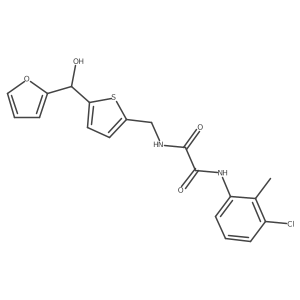 N1-(3-chloro-2-methylphenyl)-N2-((5-(furan-2-yl(hydroxy)methyl)thiophen-2-yl)methyl)oxalamide Structure