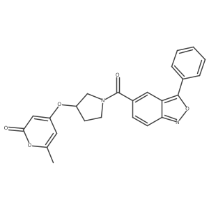 6-methyl-4-((1-(3-phenylbenzo[c]isoxazole-5-carbonyl)pyrrolidin-3-yl)oxy)-2H-pyran-2-one Structure