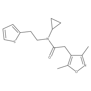 N-cyclopropyl-2-(3,5-dimethylisoxazol-4-yl)-N-(2-(thiophen-2-yl)ethyl)acetamide Structure