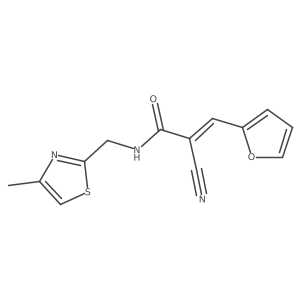 (Z)-2-Cyano-3-(furan-2-yl)-N-[(4-methyl-1,3-thiazol-2-yl)methyl]prop-2-enamide Structure