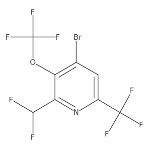 4-Bromo-2-(difluoromethyl)-3-(trifluoromethoxy)-6-(trifluoromethyl)pyridine Structure