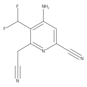 4-amino-6-(cyanomethyl)-5-(difluoromethyl)pyridine-2-carbonitrile结构式
