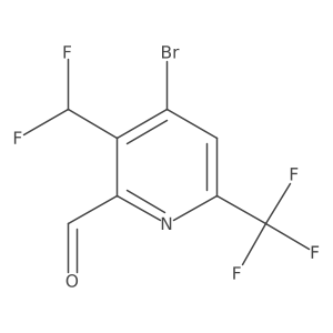 4-Bromo-3-(difluoromethyl)-6-(trifluoromethyl)pyridine-2-carboxaldehyde结构式